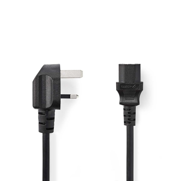 Nedis Strömkabel | UK-kontakt Hane | IEC-320-C13 | Vinklat | Rak | Nickelplaterad | 3.00 m | Rund | PVC | Svart | Kuvert i gruppen DATORER & KRINGUTRUSTNING / Datorkablar / Interna / Strömkablar & Adaptrar hos TP E-commerce Nordic AB (C23706)