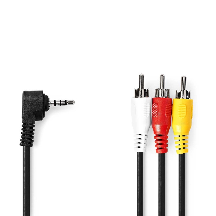 Nedis Audio Video-kabel | 3.5 mm Hane | 3x RCA Hane | Nickelplaterad | 1.00 m | Rund | PVC | Svart i gruppen HEMELEKTRONIK / Foto & Video / Fotoutrustning / Kablar hos TP E-commerce Nordic AB (C23713)