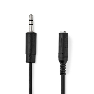 Nedis Stereoljudkabel | 3.5 mm Hane | 6.35 mm Hona | Nickelplaterad | 0.20 m | Rund | Svart | Kuvert