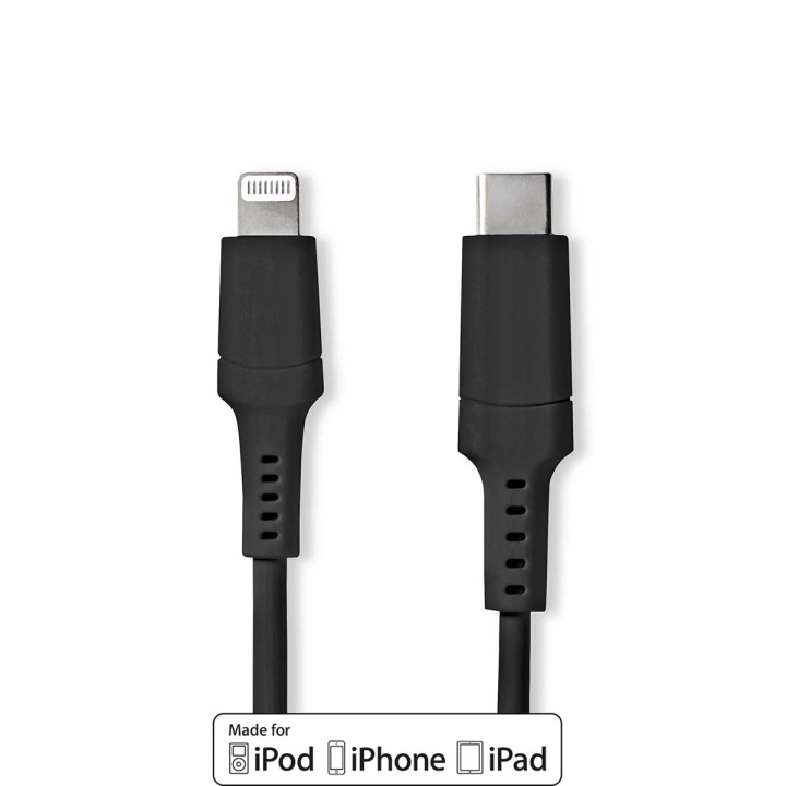 Nedis Lightning Kabel | USB 2.0 | Apple Lightning, 8-stifts | USB-C™ Hane | 480 Mbps | Nickelplaterad | 1.00 m | Rund | PVC | Svart | Låda i gruppen SMARTPHONE & SURFPLATTOR / Laddare & Kablar / Kablar / Kablar Lightning hos TP E-commerce Nordic AB (C23830)