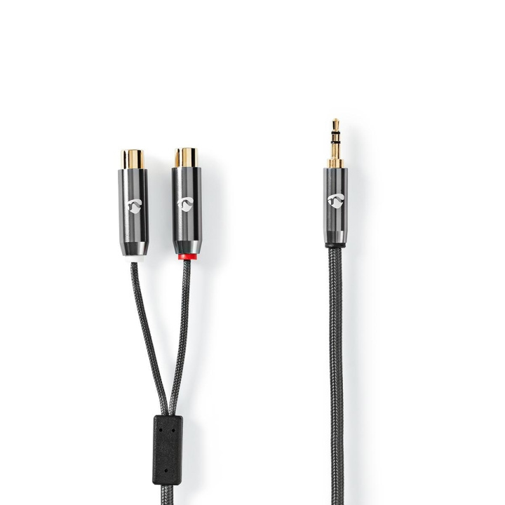 Nedis Stereoljudkabel | 3.5 mm Hane | 2x RCA Hona | Guldplaterad | 0.20 m | Rund | Grå / Grått Med Metall | Kartong med täckt fönster i gruppen HEMELEKTRONIK / Ljud & Bild / Högtalare & Tillbehör / Tillbehör hos TP E-commerce Nordic AB (C23855)