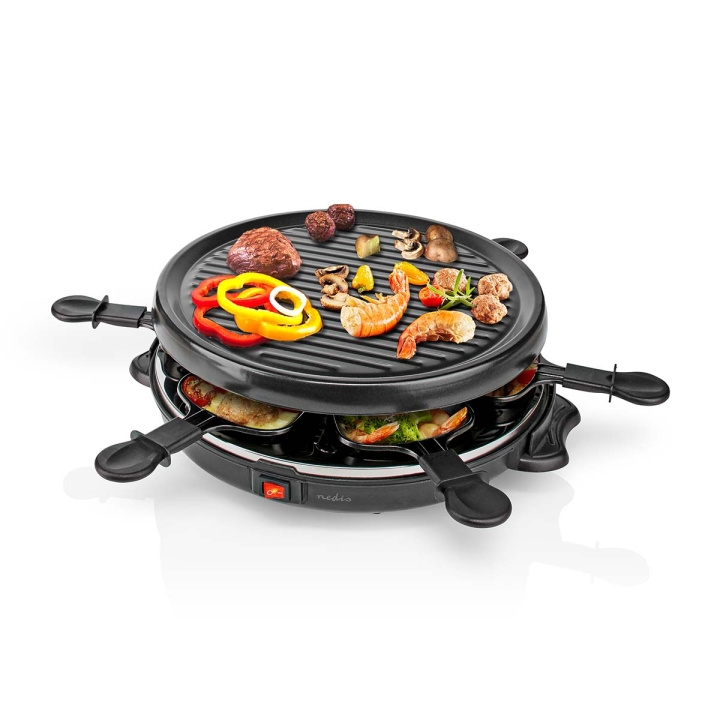 Nedis Gourmet / Raclette | Grill | 6 Personer | Spatel | Non-stick beläggning | Runda i gruppen HEM, HUSHÅLL & TRÄDGÅRD / Hushållsmaskiner / Övriga hushållsapparater hos TP E-commerce Nordic AB (C23905)