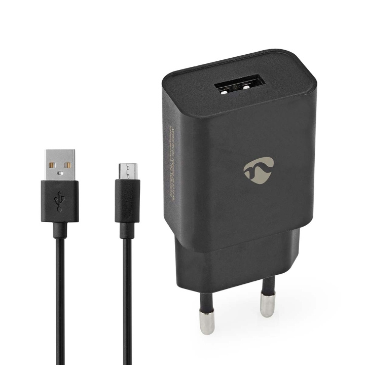 Nedis Väggladdare | 5 W | 1.0 A A | Antal utgångar: 1 | USB-A | Micro USB (Lös) Kabel | 1.00 m | Single Voltage Output | Svart i gruppen SMARTPHONE & SURFPLATTOR / Laddare & Kablar / Väggladdare / Väggladdare USB hos TP E-commerce Nordic AB (C23937)