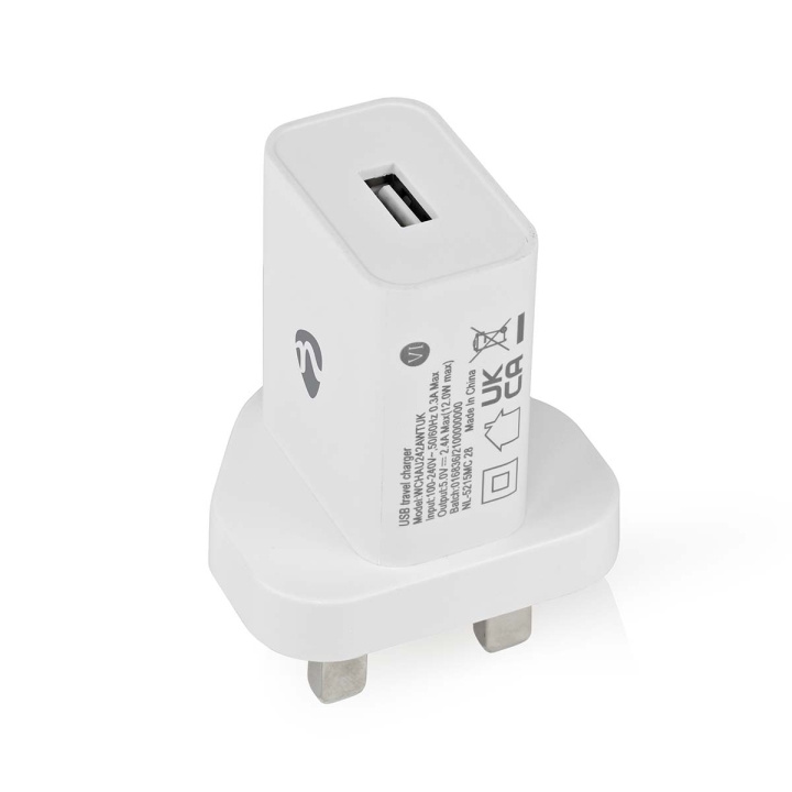 Nedis Väggladdare | 12 W | Snabbladdnings funktion | 1x 2.4 A A | Antal utgångar: 1 | USB-A | Single Voltage Output i gruppen HEM, HUSHÅLL & TRÄDGÅRD / El & Belysning / Reseadaptrar hos TP E-commerce Nordic AB (C23939)
