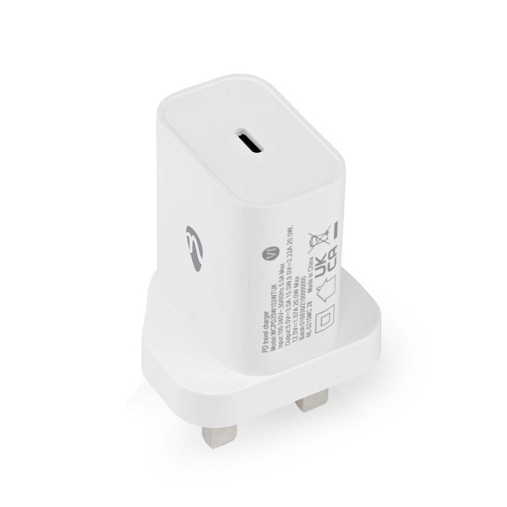 Nedis Väggladdare | 20 W | PD3.0 20W | Snabbladdnings funktion | 1.67 A / 2.22 A / 3.0 A | Antal utgångar: 1 | USB-C™ | Automatiskt val av Spänning | Vit i gruppen HEM, HUSHÅLL & TRÄDGÅRD / El & Belysning / Reseadaptrar hos TP E-commerce Nordic AB (C23940)