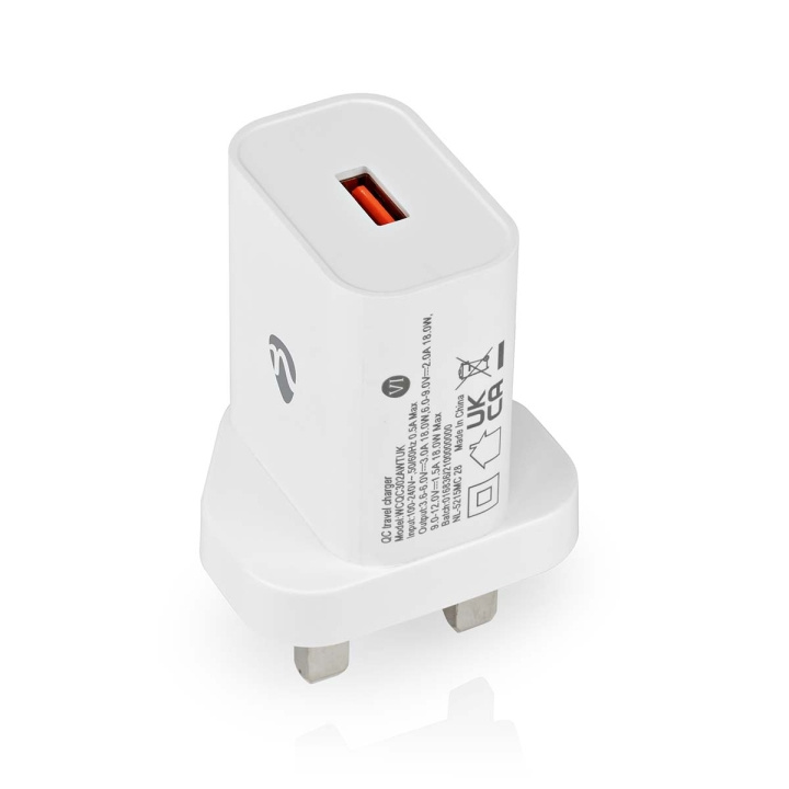 Nedis Väggladdare | 18 W | QC3.0 | Snabbladdnings funktion | 3.0 A | Antal utgångar: 1 | USB-A | Automatiskt val av Spänning | Vit i gruppen HEM, HUSHÅLL & TRÄDGÅRD / El & Belysning / Reseadaptrar hos TP E-commerce Nordic AB (C23946)