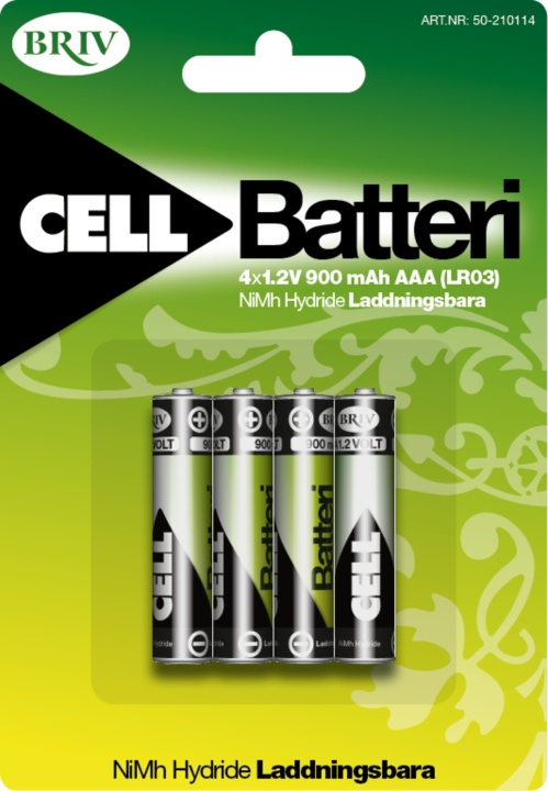 Laddningsbara AAA-batterier HR03- 4-pack i gruppen HEMELEKTRONIK / Batterier & Laddare / Laddningsbara batterier / AAA hos TP E-commerce Nordic AB (C24213)