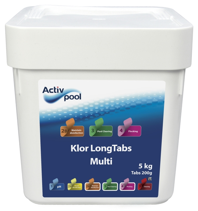 Activ Pool Klor LongTabs Multi 200 g, 5 kg i gruppen HEM, HUSHÅLL & TRÄDGÅRD / Trädgårdsprodukter / Pool & Pooltillbehör / Poolkem hos TP E-commerce Nordic AB (C25031)