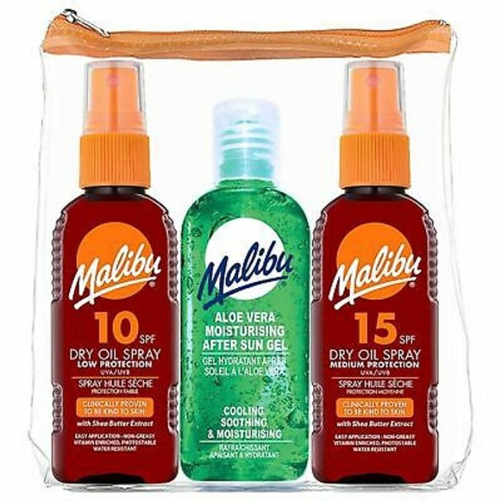 Malibu Dry Oil SPF10 & SPF15 + After Sun 3-pack i gruppen SKÖNHET & HÄLSA / Hudvård / Solskydd & Tanning / Solskydd hos TP E-commerce Nordic AB (C25255)