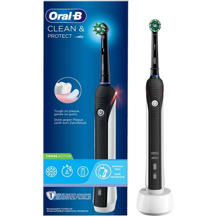 Oral B Eltandborste Clean & Protect Pro 2 - Black i gruppen SKÖNHET & HÄLSA / Munvård / Eltandborstar hos TP E-commerce Nordic AB (C25263)