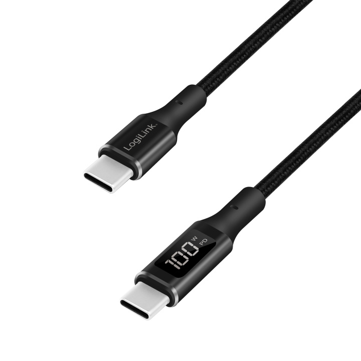 LogiLink USB-C - USB-C-kabel med display USB 2.0 PD 3.1 240W 1 m Svart i gruppen DATORER & KRINGUTRUSTNING / Datorkablar / USB-kablar / USB-C hos TP E-commerce Nordic AB (C25281)