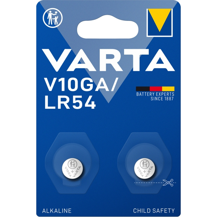 Varta V10GA / LR54 1,5V Alkaline Batteri 2-pack i gruppen HEMELEKTRONIK / Batterier & Laddare / Batterier / Knappcell hos TP E-commerce Nordic AB (C25294)