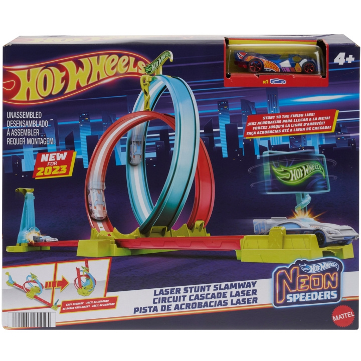 Hot Wheels Action Neon Laser Stunt Slamway i gruppen LEKSAKER, BARN- & BABYPRODUKTER / Leksaker / Bilbanor hos TP E-commerce Nordic AB (C25344)