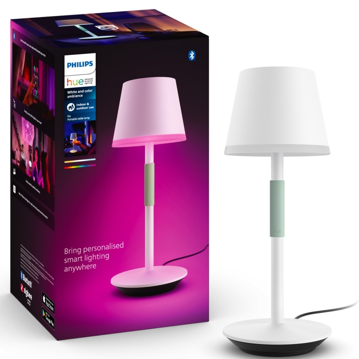 Philips Hue Go Portabel bordslampa Vit/Salviagrön i gruppen HEM, HUSHÅLL & TRÄDGÅRD / Smarta hem / Smart belysning hos TP E-commerce Nordic AB (C25377)