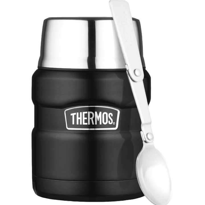 THERMOS Stålmattermos King 0,5L mattsvart i gruppen SPORT, FRITID & HOBBY / Friluftsliv / Termosar & Vattenflaskor hos TP E-commerce Nordic AB (C25381)