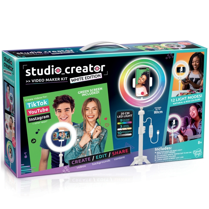 LETS GLOW Studio Creator White Video Maker Kit i gruppen HEMELEKTRONIK / Foto & Video / Fotoutrustning / Ring light & Fotobelysning hos TP E-commerce Nordic AB (C25464)