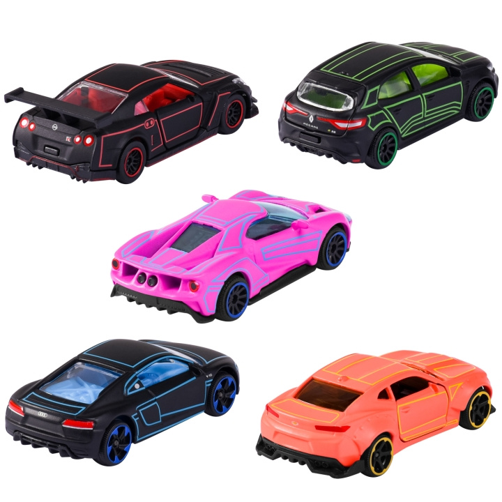 Majorette Light Racer 5-Pack Bilar Presentförpackning i gruppen LEKSAKER, BARN- & BABYPRODUKTER / Leksaker / Leksaksbilar & andra fordon hos TP E-commerce Nordic AB (C25514)