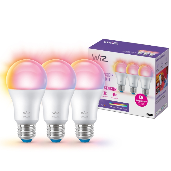 WiZ WiFi Smart LED E27 60W Färg + Varm-kallvit 3-pack i gruppen HEMELEKTRONIK / Belysning / LED-lampor hos TP E-commerce Nordic AB (C25626)