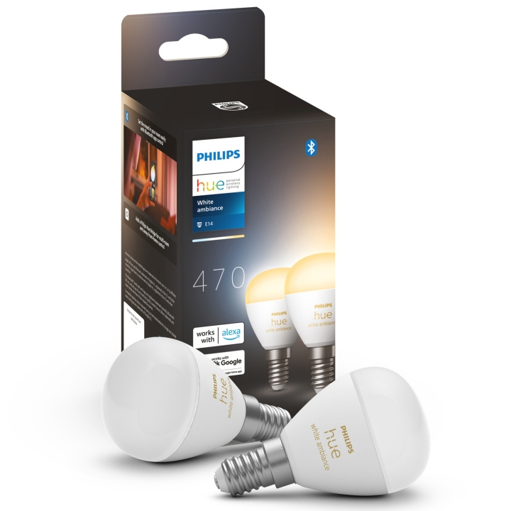 Philips Hue White Ambiance E14 Klot 2-pack i gruppen HEMELEKTRONIK / Belysning / LED-lampor hos TP E-commerce Nordic AB (C25633)