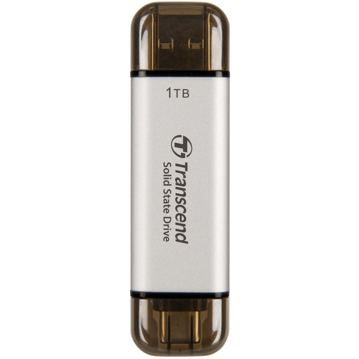 Transcend Portabel SSD ESD310S USB-C 1TB (R1050/W950) Silver i gruppen DATORER & KRINGUTRUSTNING / Datorkomponenter / Hårddiskar / SSD hos TP E-commerce Nordic AB (C25661)