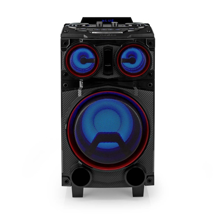 Nedis Bluetooth® Party Speaker | Maximal batteritid: 6.5 timmar | 120 W | Bärhandtag | Festljus | Equalizer | Svart i gruppen HEMELEKTRONIK / Ljud & Bild / Högtalare & Tillbehör / Bluetooth-högtalare / Bärbara högtalare hos TP E-commerce Nordic AB (C25678)