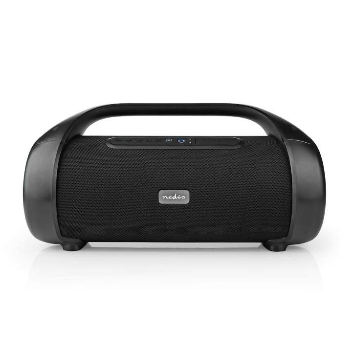 Nedis Bluetooth® Party Boombox | 9.5 timmar | 2.1 | 120 W | Uppspelning av media: AUX / USB | IPX5 | Synkroniseringsbar | Bärhandtag | Festljus | Svart i gruppen HEMELEKTRONIK / Ljud & Bild / Högtalare & Tillbehör / Bluetooth-högtalare / Bärbara högtalare hos TP E-commerce Nordic AB (C25679)