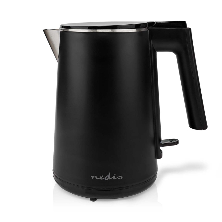 Nedis Vatten kokare | 1.0 l | Plast | Svart | Roterbar 360 grader | Dolt värmeelement | Strix® kontroll | Koka-tort funktion i gruppen HEM, HUSHÅLL & TRÄDGÅRD / Hushållsmaskiner / Vatten & Juice / Vattenkokare hos TP E-commerce Nordic AB (C25702)