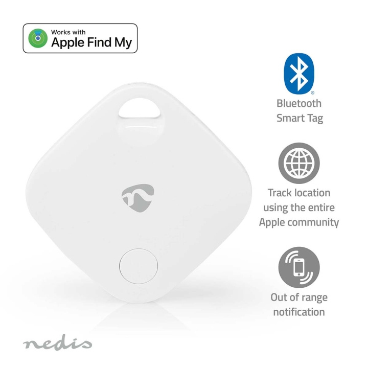 Nedis Nyckelfinnare | Kompatibel med: Apple Find My App | Batteridriven | 1x CR2032 | batterier medföljer | Bluetooth® verision: 5.1 | Batterilängd upp till: 1 år | Vit | 1 st i gruppen SPORT, FRITID & HOBBY / Roliga prylar / Smarta saker hos TP E-commerce Nordic AB (C25731)