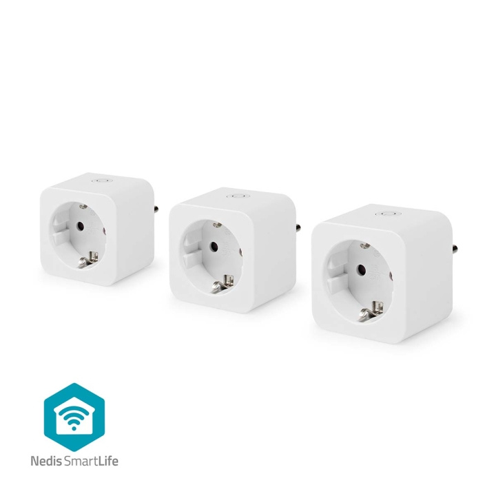 Nedis SmartLife Smart Plug | Wi-Fi | IP21 | Strömmätare | 3680 W | Type F (CEE 7/7) | 0 - 55 °C | Android™ / IOS | Vit | 3 st i gruppen HEM, HUSHÅLL & TRÄDGÅRD / Smarta hem / Smart plugs hos TP E-commerce Nordic AB (C25735)