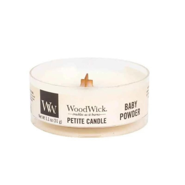 WoodWick Petite - Baby Powder i gruppen SKÖNHET & HÄLSA / Doft & Parfym / Övrig doft / Doftljus hos TP E-commerce Nordic AB (C25955)