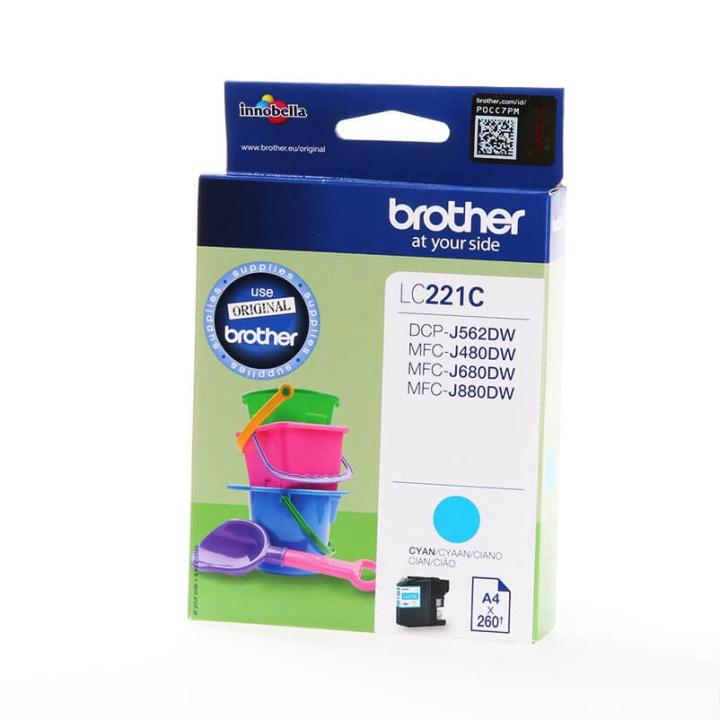 Brother Bläck LC221C LC-221 Cyan i gruppen DATORER & KRINGUTRUSTNING / Skrivare & Tillbehör / Bläck & Toner / Toner / Brother hos TP E-commerce Nordic AB (C26062)