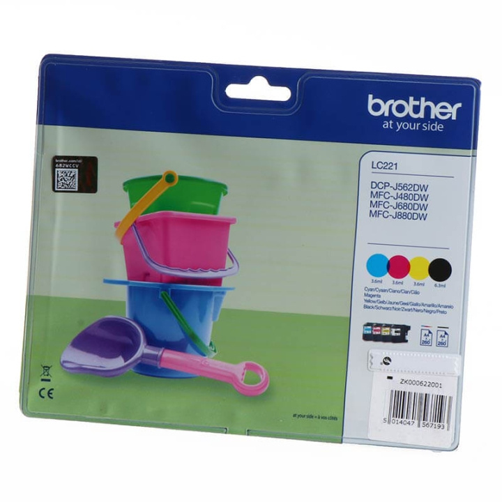 Brother Bläck LC221VALBPDR LC-221 Multipack i gruppen DATORER & KRINGUTRUSTNING / Skrivare & Tillbehör / Bläck & Toner / Toner / Brother hos TP E-commerce Nordic AB (C26064)