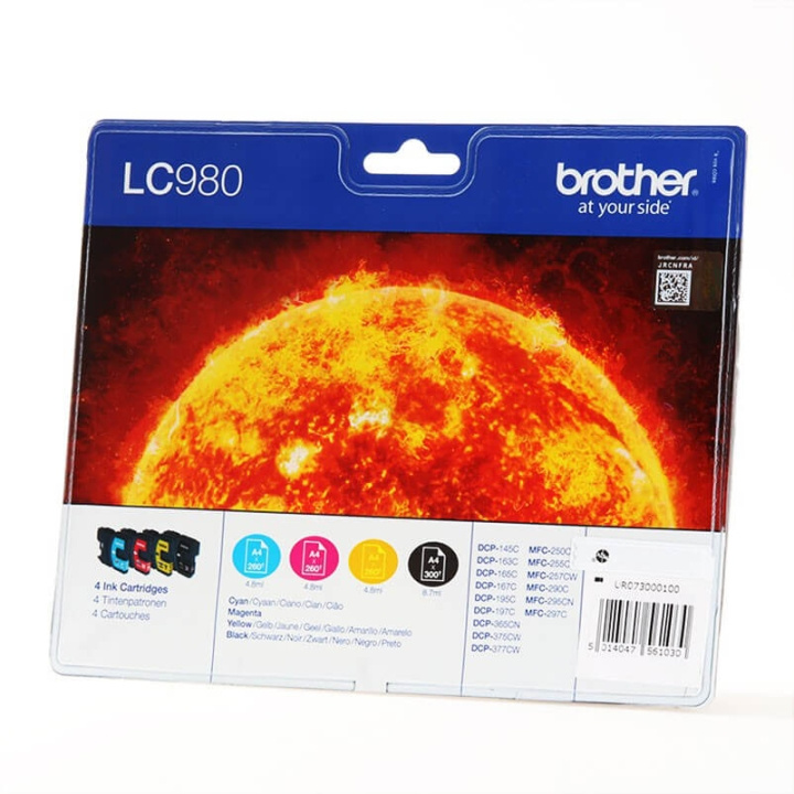 Brother Bläck LC980VALBPDR LC-980 Multipack i gruppen DATORER & KRINGUTRUSTNING / Skrivare & Tillbehör / Bläck & Toner / Toner / Brother hos TP E-commerce Nordic AB (C26138)