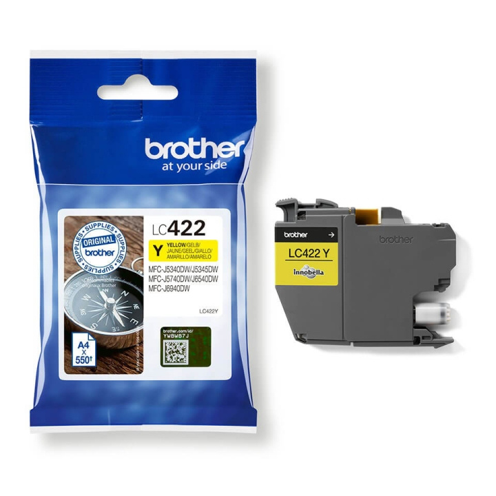 Brother Bläck LC422Y LC-422 Gul i gruppen DATORER & KRINGUTRUSTNING / Skrivare & Tillbehör / Bläck & Toner / Toner / Brother hos TP E-commerce Nordic AB (C26168)