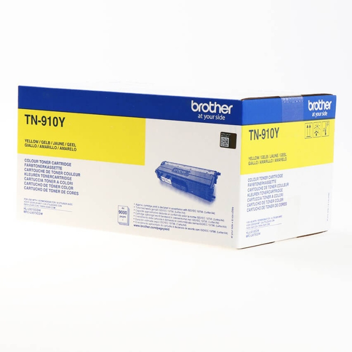 Brother Toner TN910Y TN-910 Gul i gruppen DATORER & KRINGUTRUSTNING / Skrivare & Tillbehör / Bläck & Toner / Toner / Brother hos TP E-commerce Nordic AB (C26273)