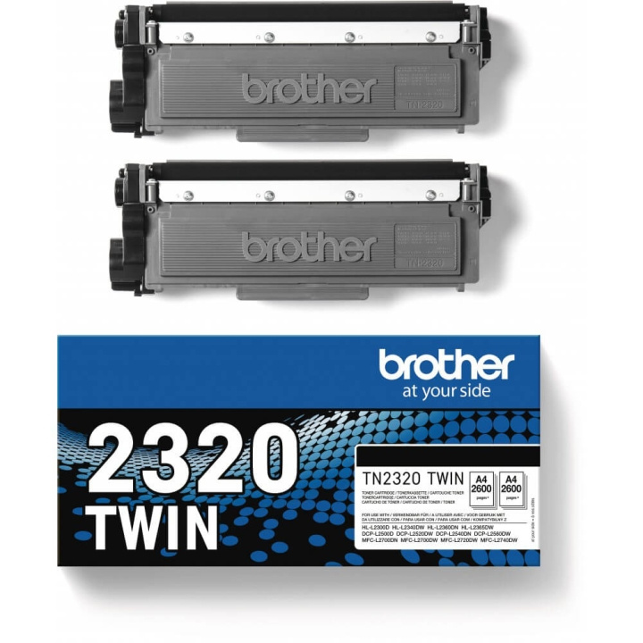 Brother Toner TN2320TWIN TN-2320 Svart Twin-pack i gruppen DATORER & KRINGUTRUSTNING / Skrivare & Tillbehör / Bläck & Toner / Toner / Brother hos TP E-commerce Nordic AB (C26274)
