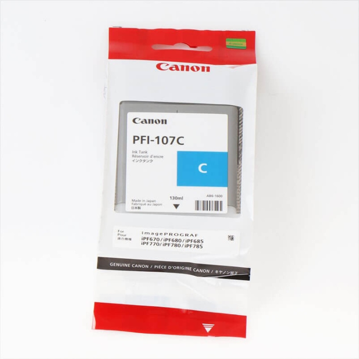 Canon Bläck 6706B001 PFI-107 Cyan i gruppen DATORER & KRINGUTRUSTNING / Skrivare & Tillbehör / Bläck & Toner / Toner / Canon hos TP E-commerce Nordic AB (C26322)