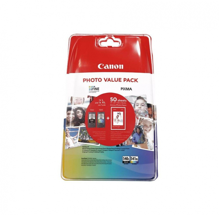 Canon Bläck 5224B007 PG-540L/CL-541XL Multipack + Papper i gruppen DATORER & KRINGUTRUSTNING / Skrivare & Tillbehör / Bläck & Toner / Toner / Canon hos TP E-commerce Nordic AB (C26387)