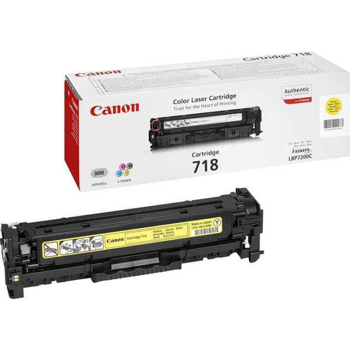 Canon Toner 2659B002 718 Gul i gruppen DATORER & KRINGUTRUSTNING / Skrivare & Tillbehör / Bläck & Toner / Toner / Canon hos TP E-commerce Nordic AB (C26506)