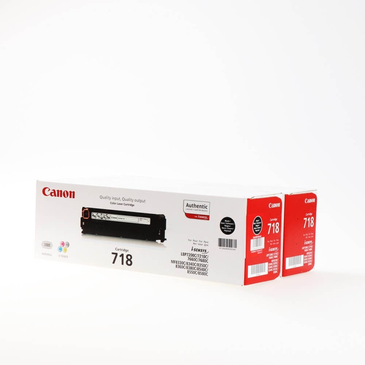 Canon Toner 2662B005 718 Svart Twin-pack i gruppen DATORER & KRINGUTRUSTNING / Skrivare & Tillbehör / Bläck & Toner / Toner / Canon hos TP E-commerce Nordic AB (C26510)