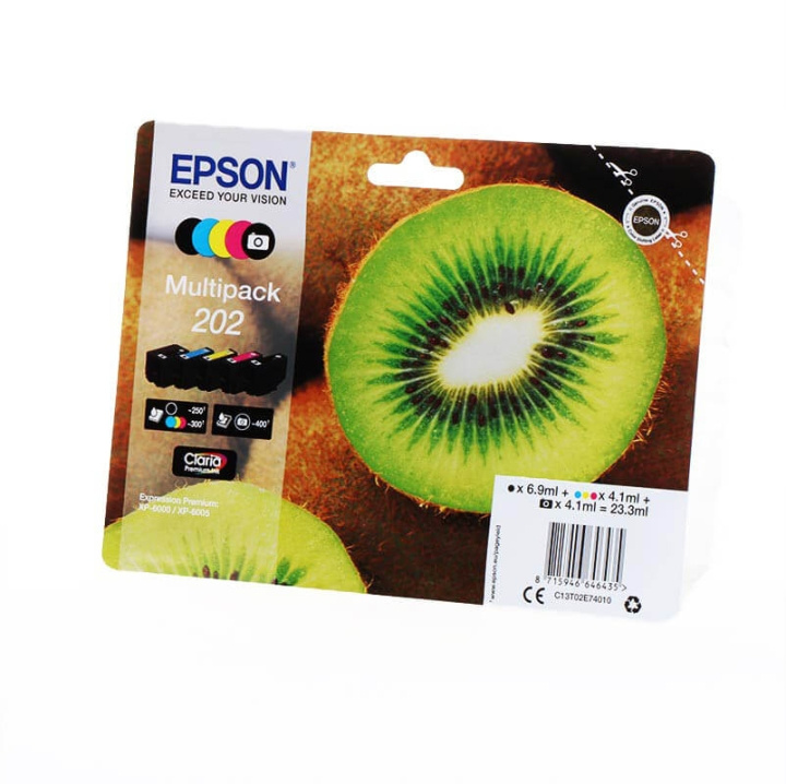 EPSON Bläck C13T02E74010 202 Multipack, Kiwi i gruppen DATORER & KRINGUTRUSTNING / Skrivare & Tillbehör / Bläck & Toner / Bläckpatroner / Epson hos TP E-commerce Nordic AB (C26676)