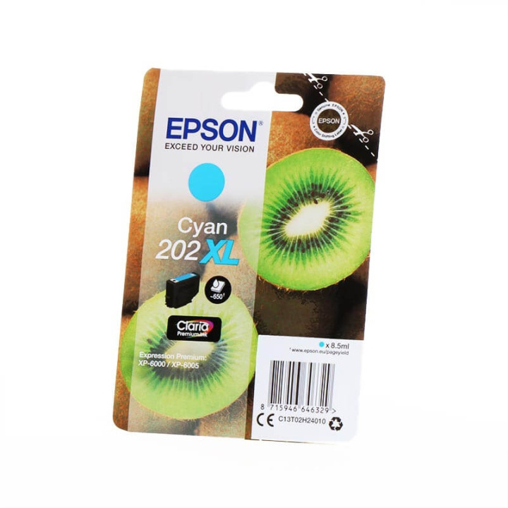 EPSON Bläck C13T02H24010 202XL Cyan, Kiwi i gruppen DATORER & KRINGUTRUSTNING / Skrivare & Tillbehör / Bläck & Toner / Bläckpatroner / Epson hos TP E-commerce Nordic AB (C26679)