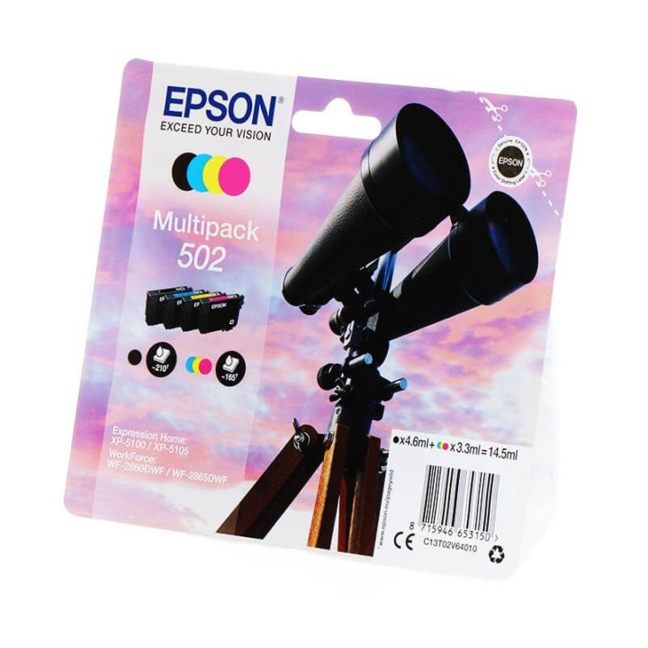EPSON Bläck C13T02V64010 502 Multipack, Binoculars i gruppen DATORER & KRINGUTRUSTNING / Skrivare & Tillbehör / Bläck & Toner / Bläckpatroner / Epson hos TP E-commerce Nordic AB (C26684)