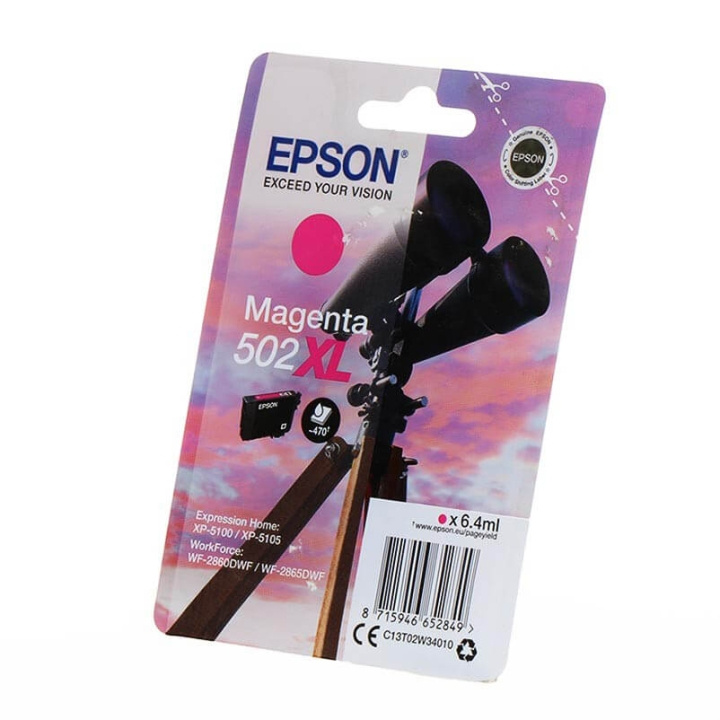EPSON Bläck C13T02W34010 502XL Magenta, Binoculars i gruppen DATORER & KRINGUTRUSTNING / Skrivare & Tillbehör / Bläck & Toner / Bläckpatroner / Epson hos TP E-commerce Nordic AB (C26687)