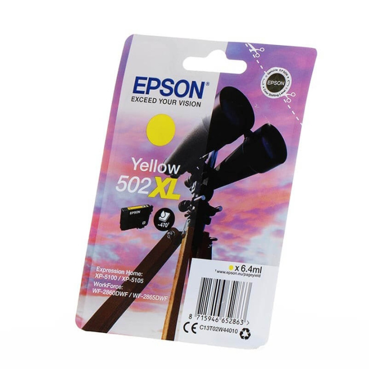 EPSON Bläck C13T02W44010 502XL Gul, Binoculars i gruppen DATORER & KRINGUTRUSTNING / Skrivare & Tillbehör / Bläck & Toner / Bläckpatroner / Epson hos TP E-commerce Nordic AB (C26688)