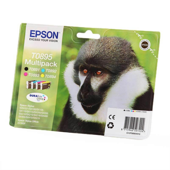 EPSON Bläck C13T08954010 T0895 Multipack, Apa i gruppen DATORER & KRINGUTRUSTNING / Skrivare & Tillbehör / Bläck & Toner / Bläckpatroner / Epson hos TP E-commerce Nordic AB (C26747)