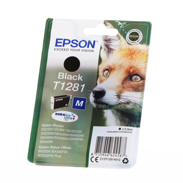 EPSON Bläck C13T12814012 T1281 Svart, Räv i gruppen DATORER & KRINGUTRUSTNING / Skrivare & Tillbehör / Bläck & Toner / Bläckpatroner / Epson hos TP E-commerce Nordic AB (C26748)