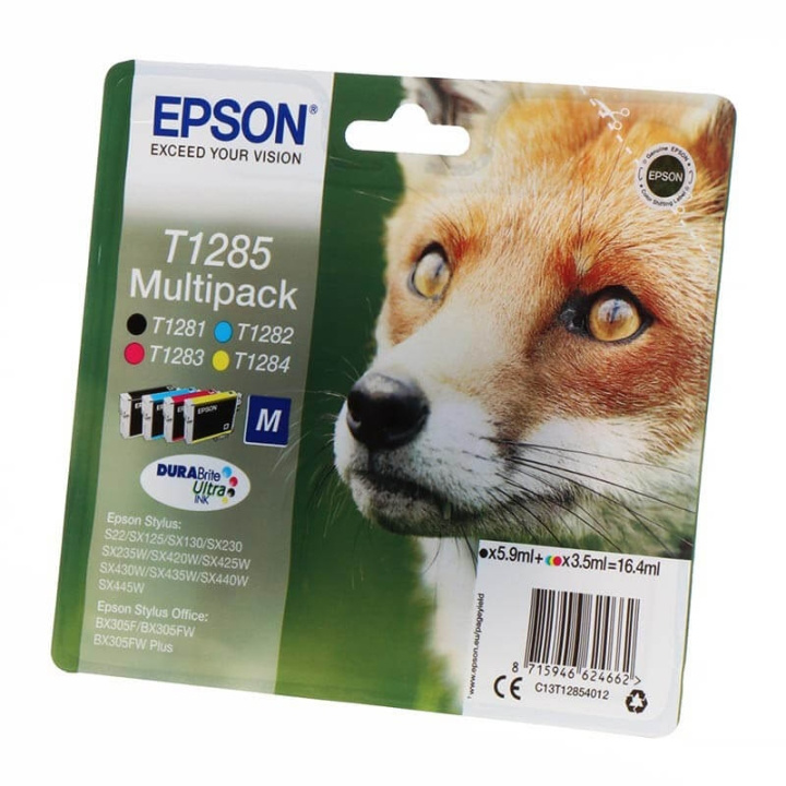 EPSON Bläck C13T12854012 T1285 Multipack, Räv i gruppen DATORER & KRINGUTRUSTNING / Skrivare & Tillbehör / Bläck & Toner / Bläckpatroner / Epson hos TP E-commerce Nordic AB (C26752)