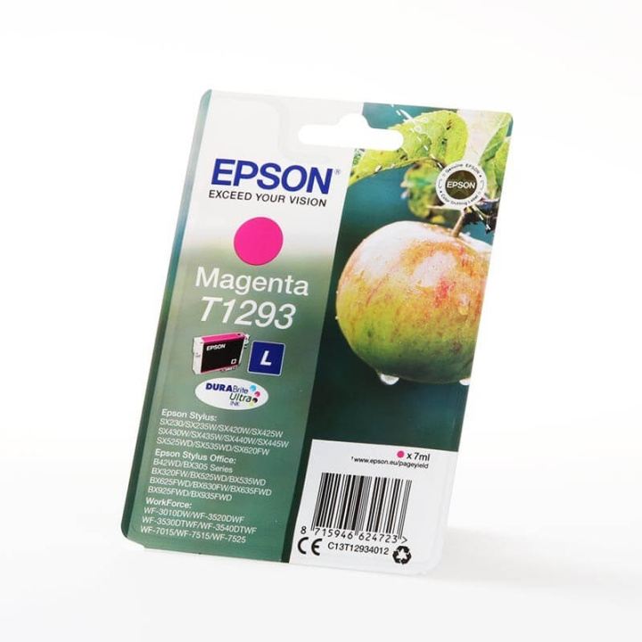 EPSON Bläck C13T12934012 T1293 Magenta, Äpple i gruppen DATORER & KRINGUTRUSTNING / Skrivare & Tillbehör / Bläck & Toner / Bläckpatroner / Epson hos TP E-commerce Nordic AB (C26755)