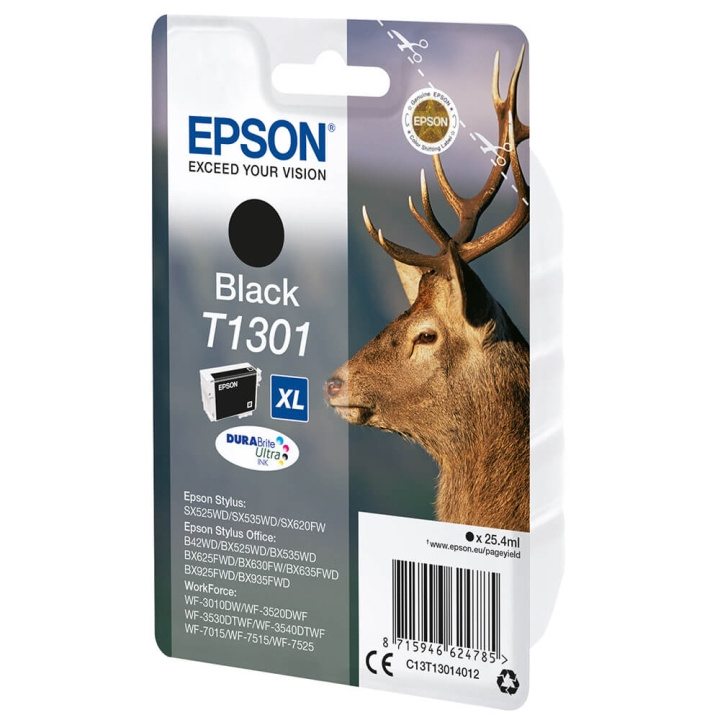 EPSON Bläck C13T13014012 T1301 Svart, Hjort i gruppen DATORER & KRINGUTRUSTNING / Skrivare & Tillbehör / Bläck & Toner / Bläckpatroner / Epson hos TP E-commerce Nordic AB (C26758)